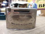 Vtg The Chartiers Trust Company McKees Rocks PA Advertising Metal Coin Bank