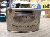 Vtg The Chartiers Trust Company McKees Rocks PA Advertising Metal Coin Bank