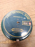 Vtg First National Bank Greensburg Pa Advertising Metal Coin Add O Bank USA!!
