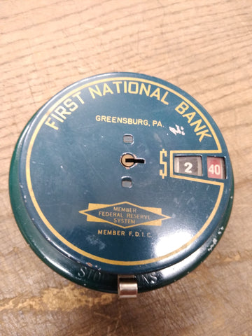 Vtg First National Bank Greensburg Pa Advertising Metal Coin Add O Bank USA!!