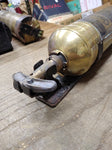 Vtg Antique Brass Pyrene Manufacturing Fire Extinguisher w/Wall Bracket EMPTY!