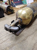 Vtg Antique Brass Pyrene Manufacturing Fire Extinguisher w/Wall Bracket EMPTY!