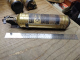 Vtg Antique Brass Pyrene Manufacturing Fire Extinguisher w/Wall Bracket EMPTY!