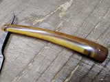 Vtg Alfred Grah Dortmand Straight Razor Caramel Swirl Celluloid Scales w/Box!
