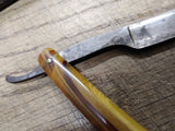 Vtg Alfred Grah Dortmand Straight Razor Caramel Swirl Celluloid Scales w/Box!