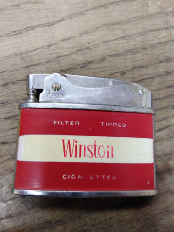 Vtg Winston Cigarette Lighter Penguin High Quality Superlative Automatic Japan!