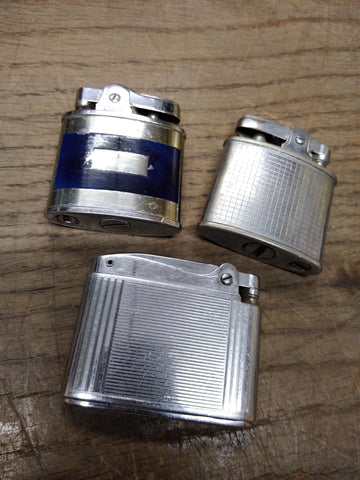 Vtg 3 Piece MCM Cigarette Lighter Lot Ronson Adonis & Standard Willow Standard