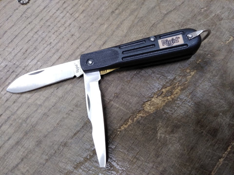 Rigid Tough Gear Folding Pocket Knife 2 Blade Stainless Steel RG0823T 2.75" Nice