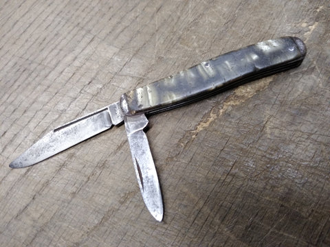 Vtg Utica Cutlery NY USA Folding Pocket Knife 2 Blade 3.5" Closed Nice Shape!