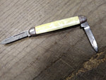 Vtg Hammer Brand USA Folding Pocket Knife 2 Blade Cream Marbled 3" Closed Nice!