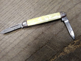 Vtg Hammer Brand USA Folding Pocket Knife 2 Blade Cream Marbled 3" Closed Nice!