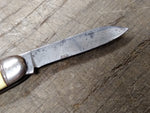 Vtg Hammer Brand USA Folding Pocket Knife 2 Blade Cream Marbled 3" Closed Nice!