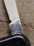 Vtg Zwilling JA Henckels Folding Pocket Key Chain Knife 2 Blade 2.5" Closed Nice