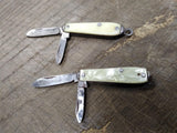 Vtg 2 Piece Pocket Knife Lot 2 x USA 3.5 Inch Open 1.5 Inch Blades Faux MOP