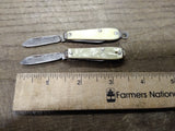 Vtg 2 Piece Pocket Knife Lot 2 x USA 3.5 Inch Open 1.5 Inch Blades Faux MOP