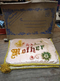 Vtg WWII U.S. Navy Sweetheart Satin Pillow Cover Sham To My Dear Mother w/Box!