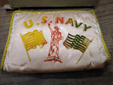 Vtg WWII U.S. Navy Sweetheart Satin Pillow Cover Sham To My Dear Mother w/Box!