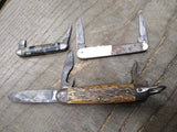 Vtg 3 Piece Pocket Knife Parts Repair Restoration Lot Imperial Hammer Brand