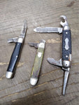 Vtg 3 Piece Pocket Knife Parts Repair Restoration Lot USA Cattaraugus Camillus