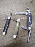 Vtg 3 Piece Pocket Knife Parts Repair Restoration Lot USA Cattaraugus Camillus
