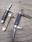 Vtg 3 Piece Pocket Knife Parts Repair Restoration Lot USA Cattaraugus Camillus