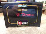 Vtg NOS Burago Diamonds Diecast 1992 Dodge Viper RT/10 1/18 Scale Red Sports Car
