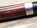 Vtg Television Churchwarden Smoking Tobacco Pipe EP AR Silver Band Stinger 11"