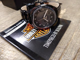 Vtg NOS Unisex Bulova Harley Davidson Wrist Watch Scull & Black Dial 50M WR Box