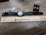 Vtg NOS Unisex Bulova Harley Davidson Wrist Watch Scull & Black Dial 50M WR Box