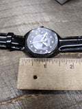 Vtg NOS Unisex Bulova Harley Davidson Wrist Watch Scull & Black Dial 50M WR Box
