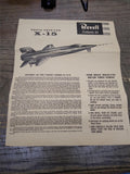 Vtg 1958 Revell North American X-15 Model Kit H 198 89 Scale 1/64 Open Box
