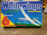 Vtg White Wings 6 Gliders Airplane Kit AG 600 Balsa Wood Fiber Japan w/Open Box