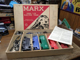 Vtg Marx O Gauge Train Set NYC 588 Diesel Switcher w/Car Hauler & 4 Cars Box!