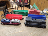 Vtg Marx O Gauge Train Set NYC 588 Diesel Switcher w/Car Hauler & 4 Cars Box!