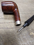 Vtg Television Churchwarden Smoking Tobacco Pipe EP AR Silver Band Stinger 11"