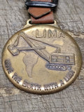 Vtg Lima Move The Earth With A Lima Shovel Brass WATCH FOB Cleveland Equip Co