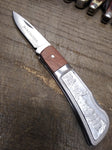 Vtg Winchester Single 2.5" Blade Folding Pocket Knife Deer Scene Stainless Steel