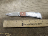 Vtg Winchester Single 2.5" Blade Folding Pocket Knife Deer Scene Stainless Steel