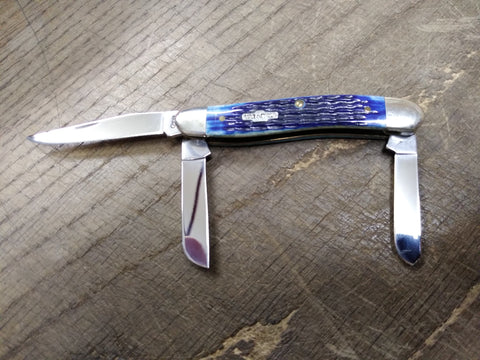 Case XX Pocket Knife Navy Blue Bone Handle Medium Stockman 6318 Stainless Blade!
