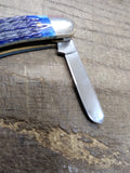 Case XX Pocket Knife Navy Blue Bone Handle Medium Stockman 6318 Stainless Blade!
