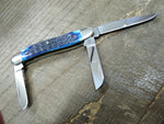 Case XX Pocket Knife Navy Blue Bone Handle Medium Stockman 6318 Stainless Blade!