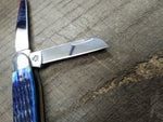 Case XX Pocket Knife Navy Blue Bone Handle Medium Stockman 6318 Stainless Blade!