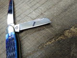 Case XX Pocket Knife Navy Blue Bone Handle Medium Stockman 6318 Stainless Blade!