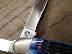 Case XX Pocket Knife Navy Blue Bone Handle Medium Stockman 6318 Stainless Blade!