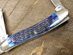 Case XX Pocket Knife Navy Blue Bone Handle Medium Stockman 6318 Stainless Blade!