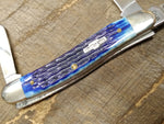 Case XX Pocket Knife Navy Blue Bone Handle Medium Stockman 6318 Stainless Blade!