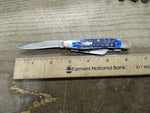Case XX Pocket Knife Navy Blue Bone Handle Medium Stockman 6318 Stainless Blade!