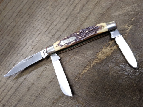 Schrade USA 834 UH Uncle Henry Stockman Folding Pocket Knife Stainless 3 Blade!