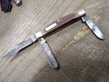 Vtg Schrade USA 340T Old Timer 3 Blade Folding Pocket Knife 2.5" Blade