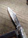 Vtg Imperial Prov R.I. USA Folding Pocket Knife Metal Handle 2 Blade 3" Closed